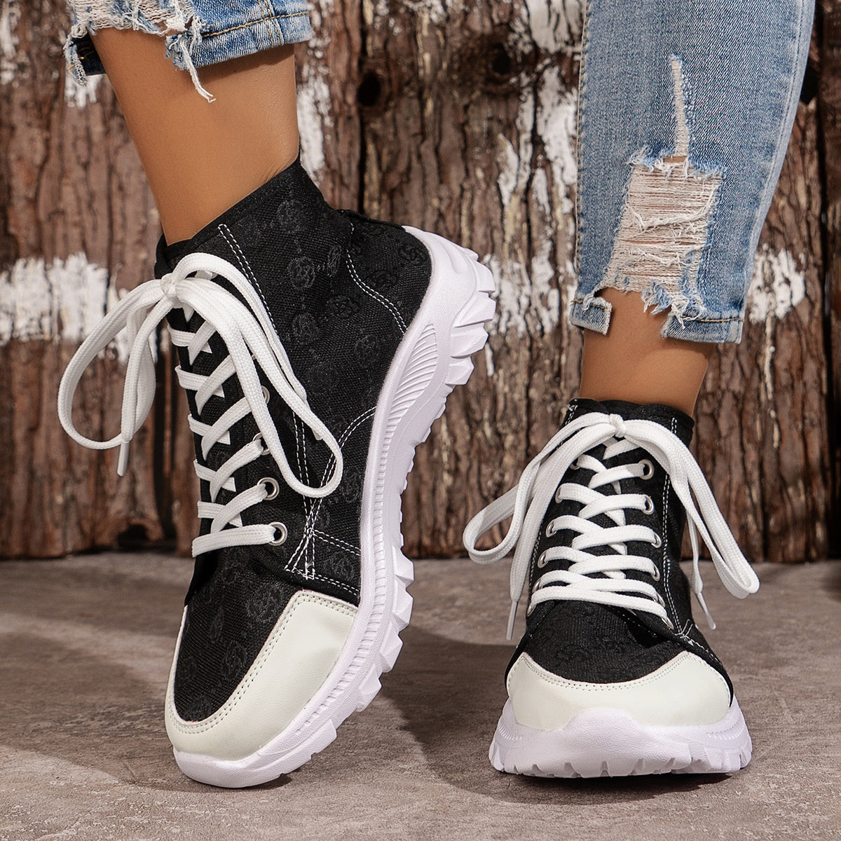 Lace Up Round Toe Sneakers  Shop One Place