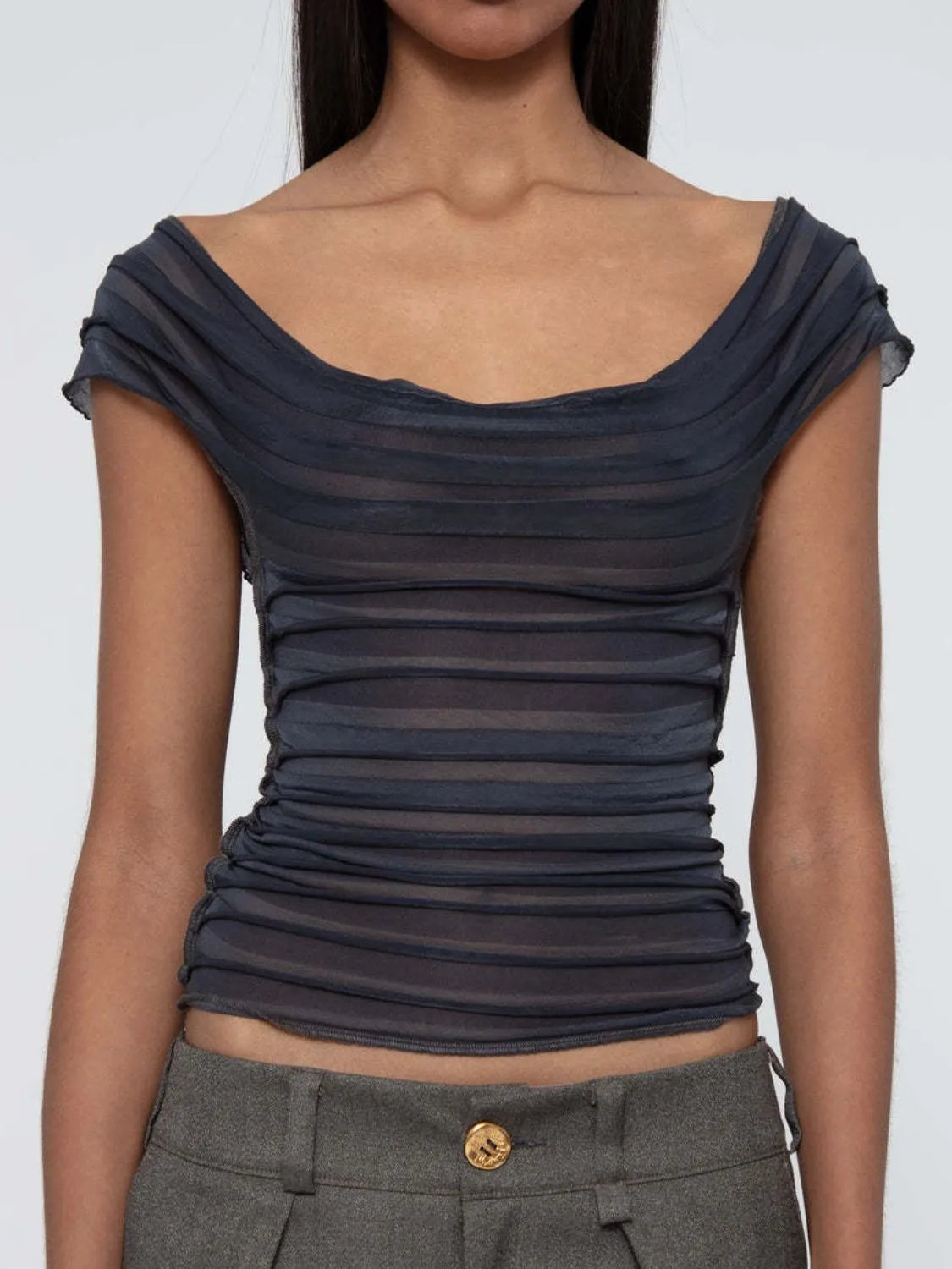 Ruched Solid Tank  Shop One Place