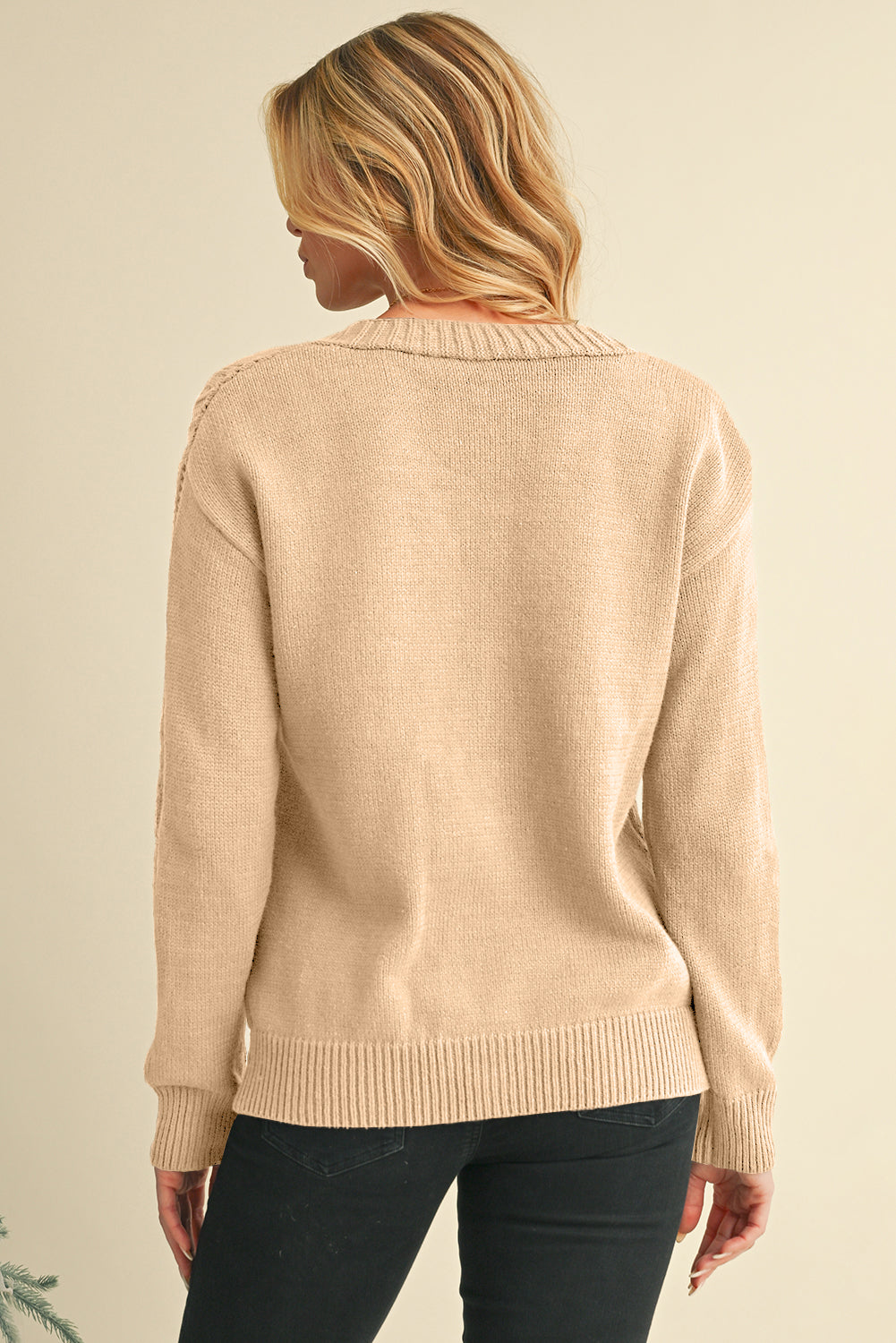 Dark Khaki Hollow Knit Drop Shoulder Cardigan  Shop One Place