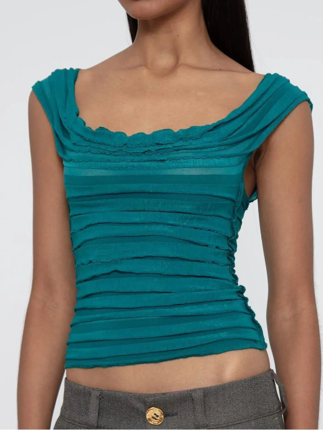 Ruched Solid Tank  Shop One Place