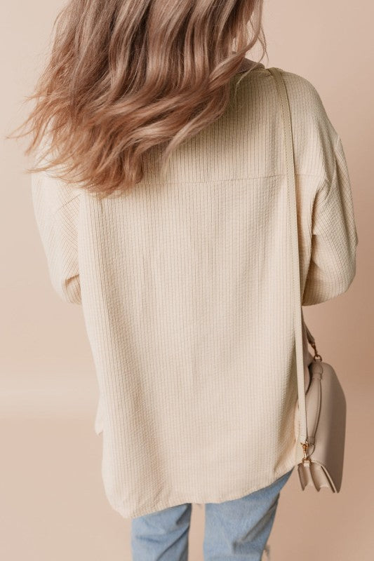 Solid Corduroy Button-Up Pocketed Shacket  Shop One Place