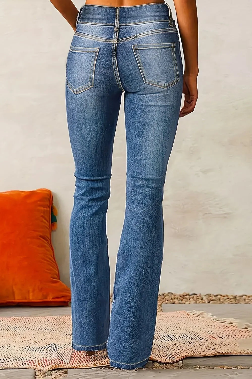 Cat Whisker Washed Bootcut Jeans  Shop One Place