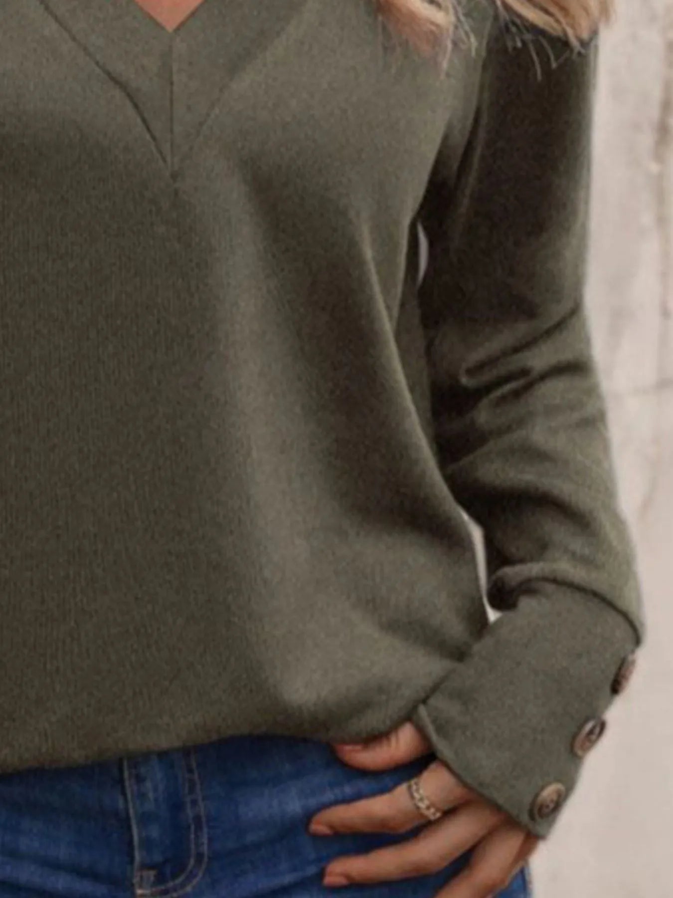 V-Neck Long Sleeve T-Shirt  Shop One Place