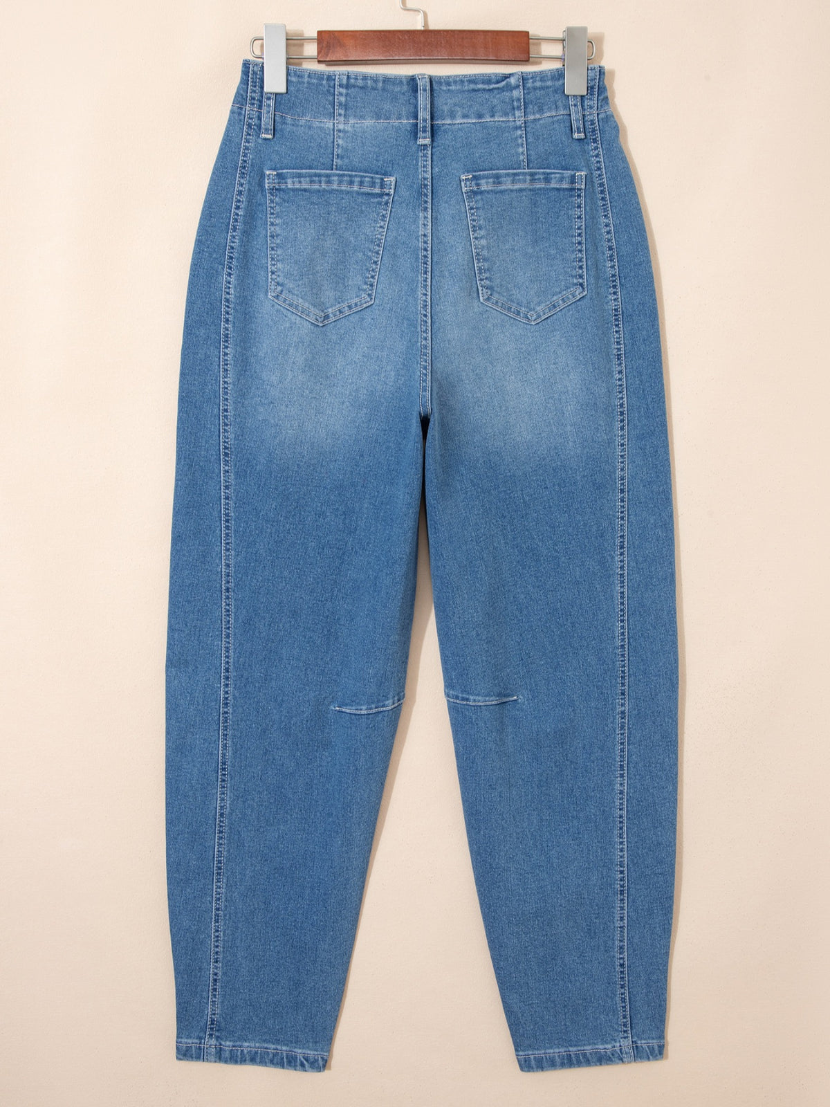 Washed Cuffed Barrel Jeans  Shop One Place
