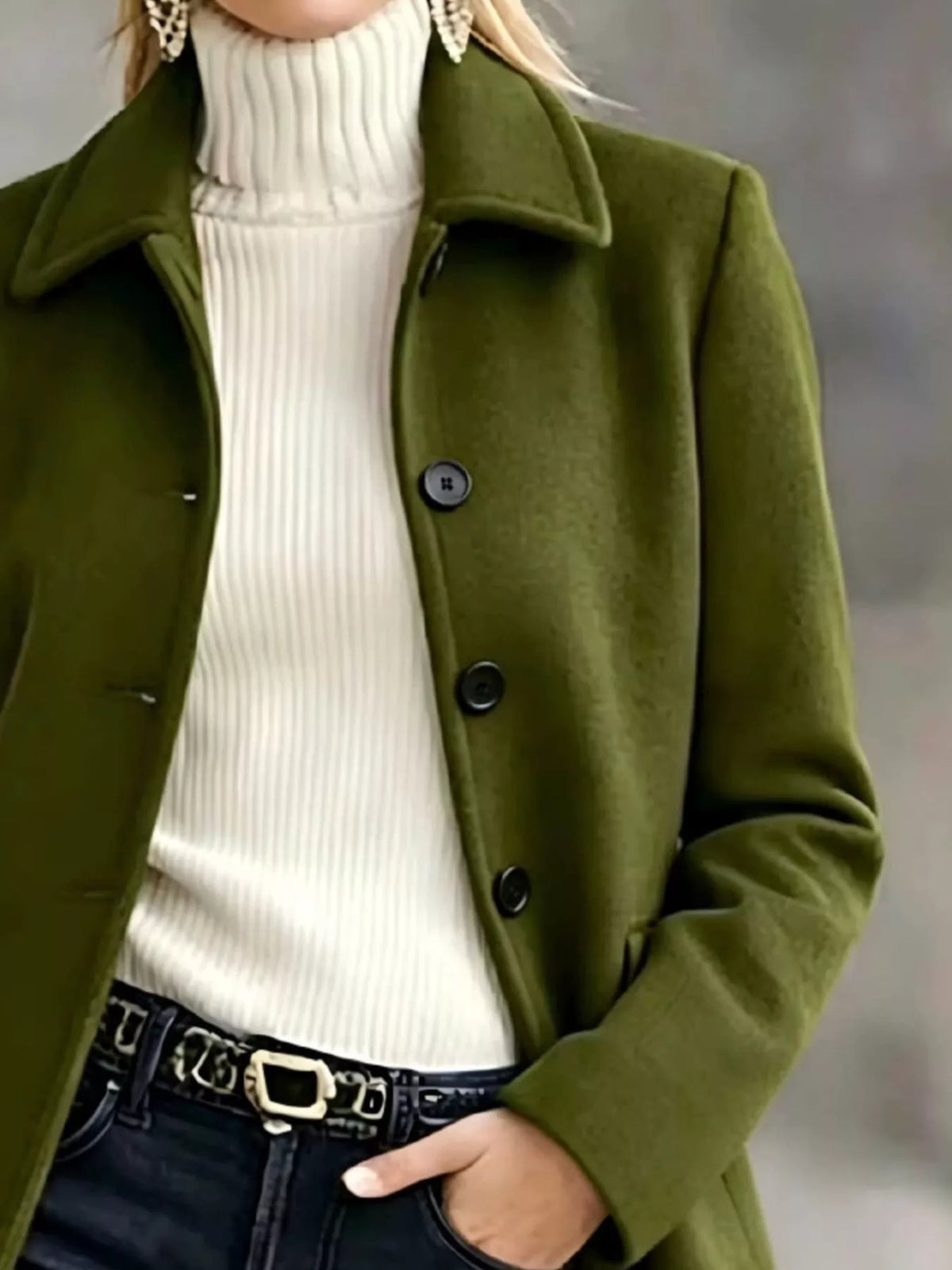 Women's Button-Up Collared Coat – view 4