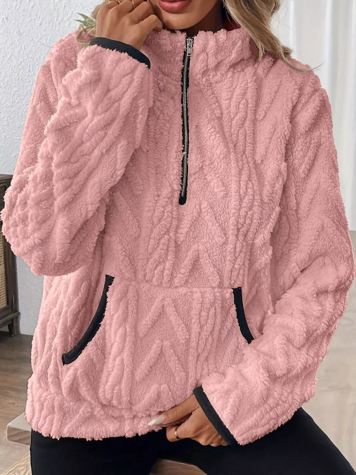 Women's Quarter-Zip Sherpa Sweatshirt – view 11