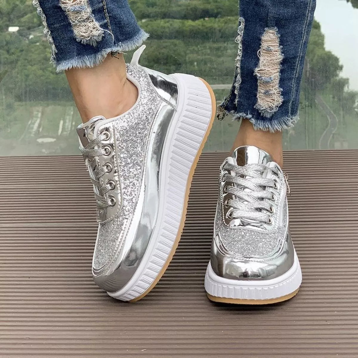 Lace Up Platform Sneakers  Shop One Place