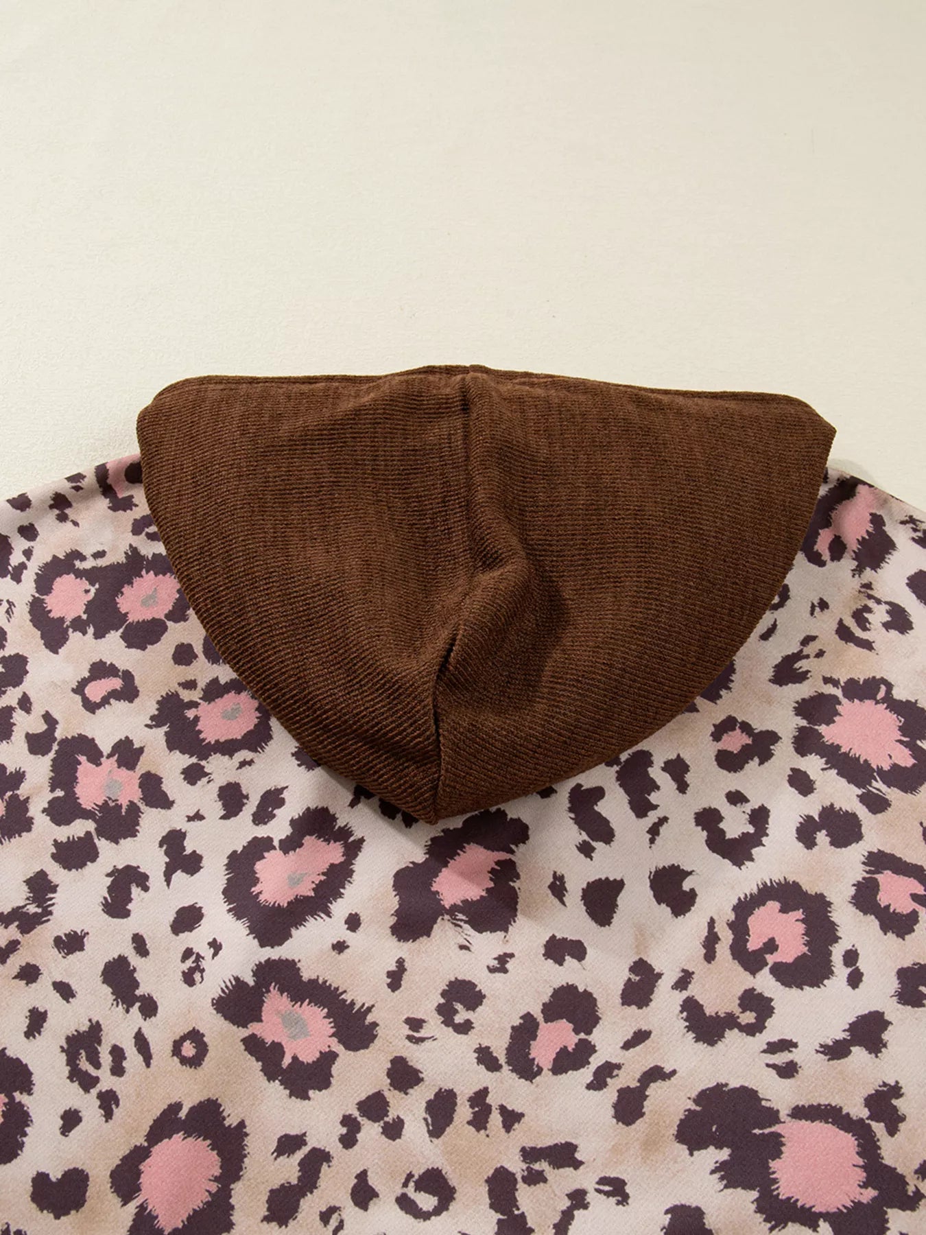 Plus Size Leopard Long Sleeve Drawstring Hoodie  Shop One Place