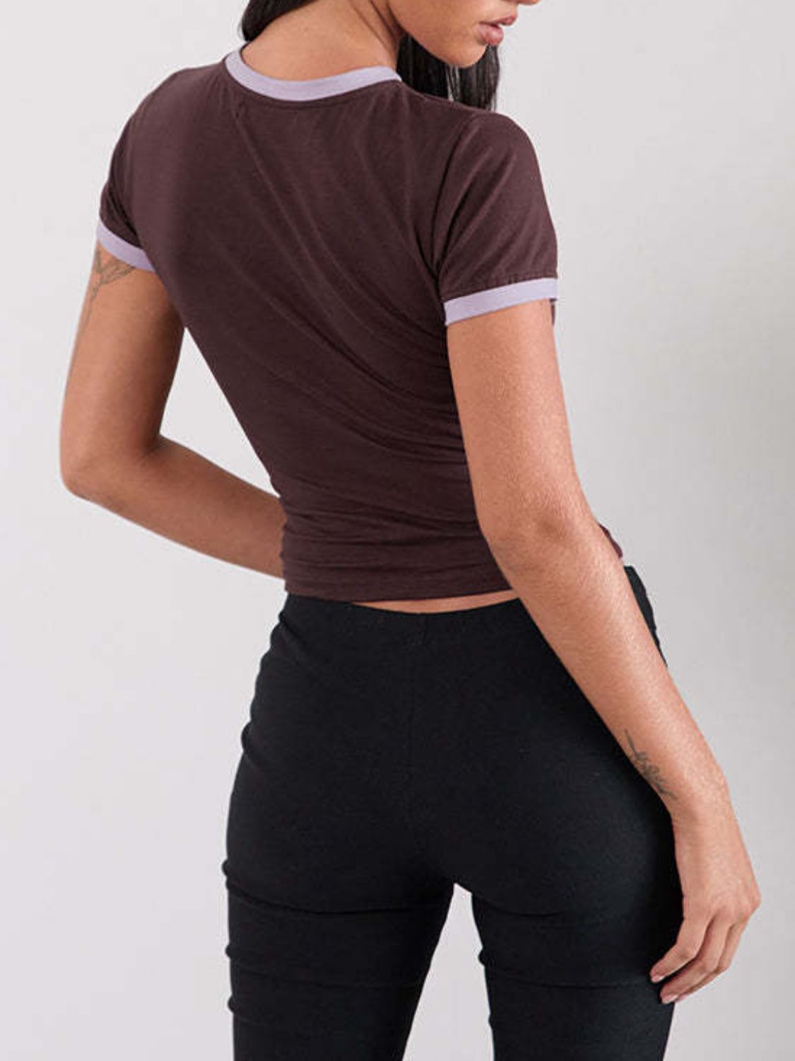 Letter Graphic Round Neck Short Sleeve T-Shirt  Shop One Place
