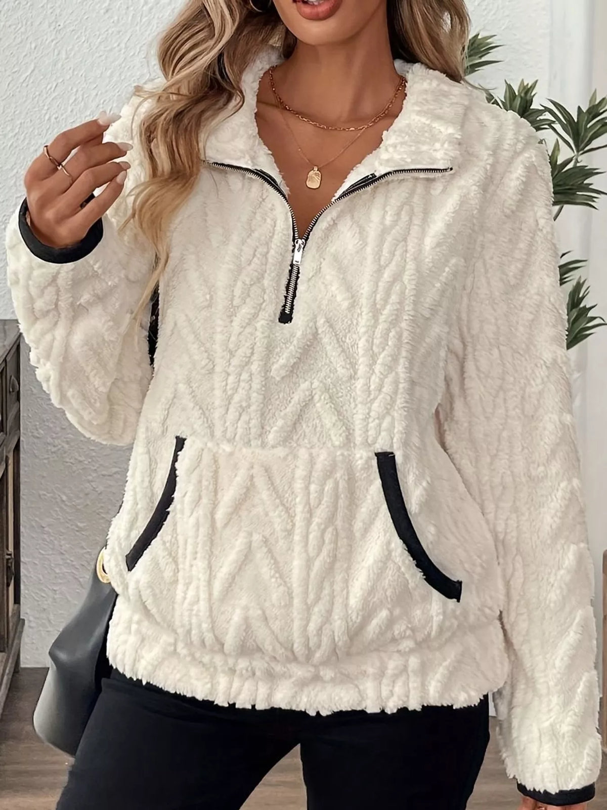Women's Quarter-Zip Sherpa Sweatshirt