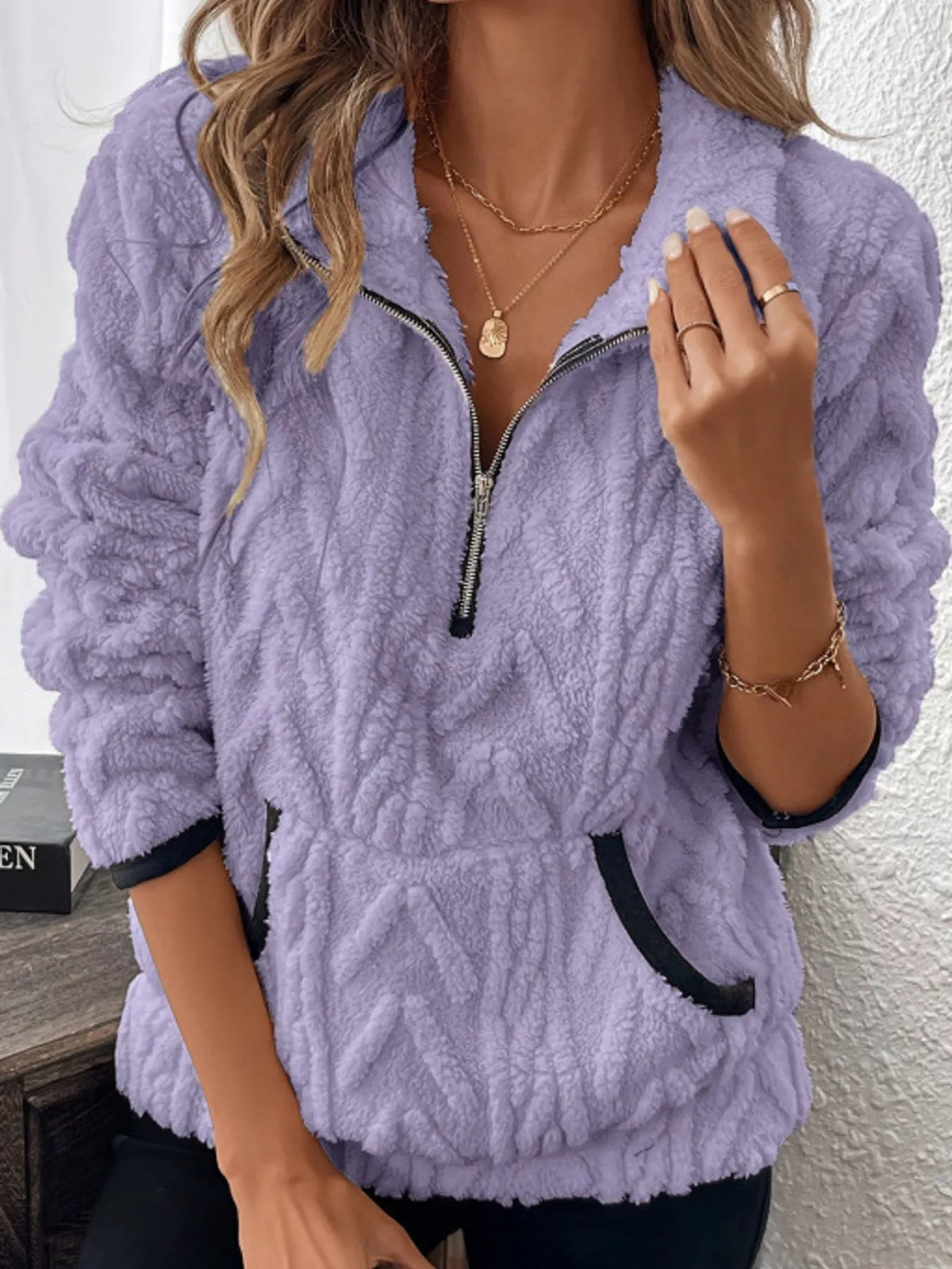 Women's Quarter-Zip Sherpa Sweatshirt – view 35