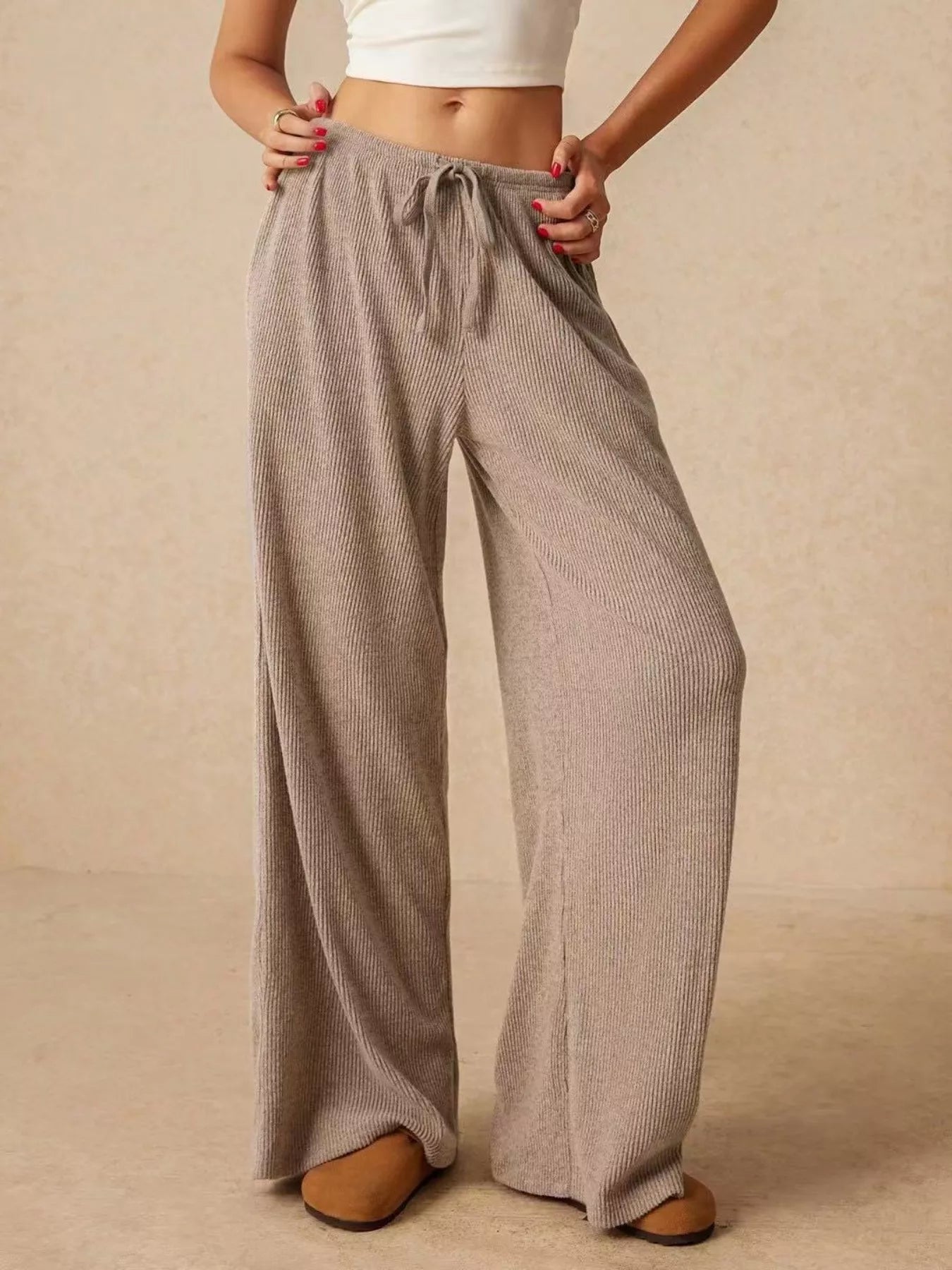 Drawstring Wide Leg Pants  Shop One Place