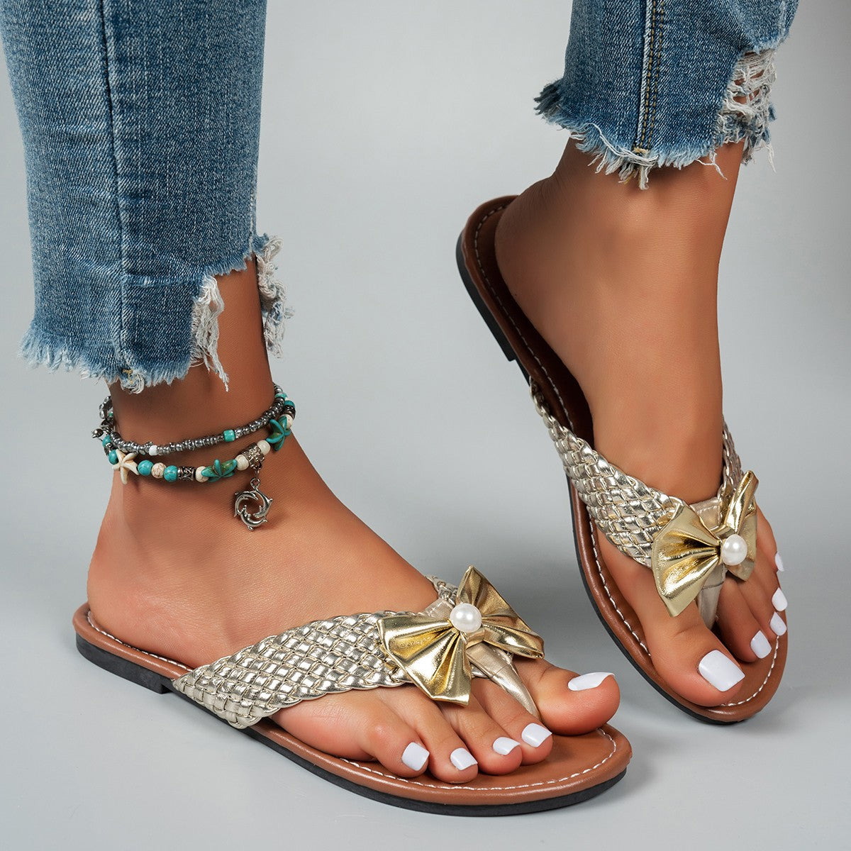 Toe Post Bow Sandals  Shop One Place