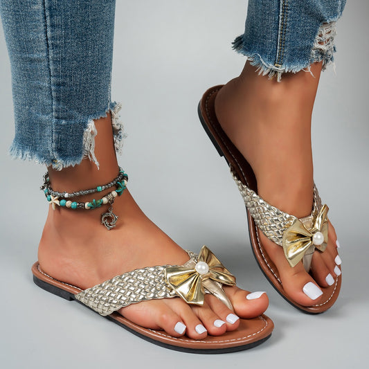Toe Post Bow Sandals  Shop One Place