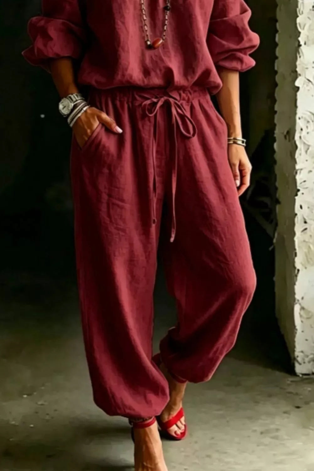 Full Size Off-Shoulder Top and Pants Set Plus Size  Shop One Place