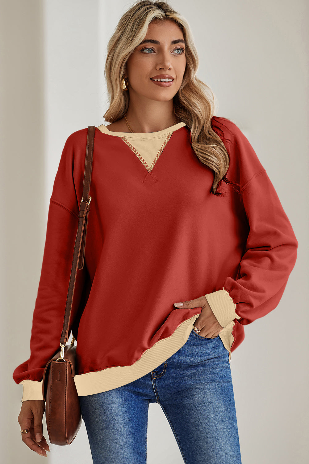 Drop Shoulder Crewneck Oversized Sweatshirt