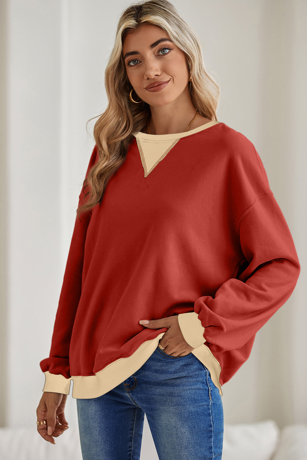 Drop Shoulder Crewneck Oversized Sweatshirt