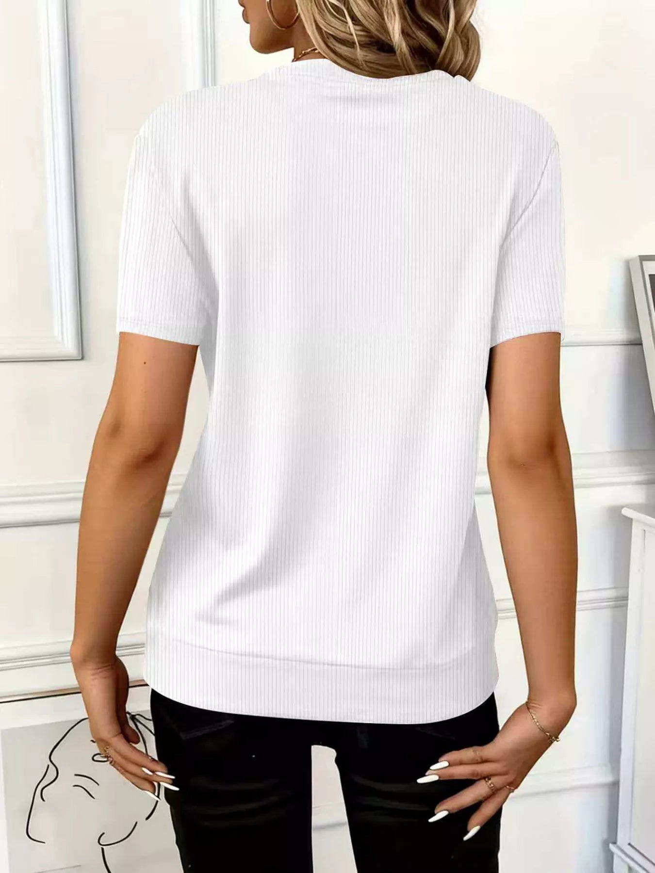 Half Zip Short Sleeve Top  Shop One Place