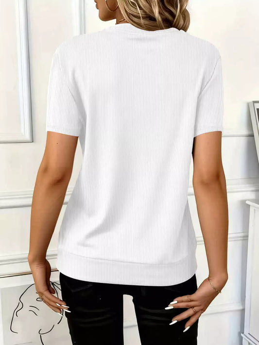 Half Zip Short Sleeve Top  Shop One Place