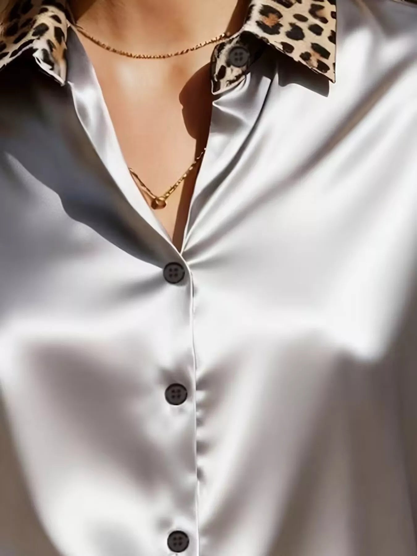 Leopard Button Up Long Sleeve Shirt  Shop One Place