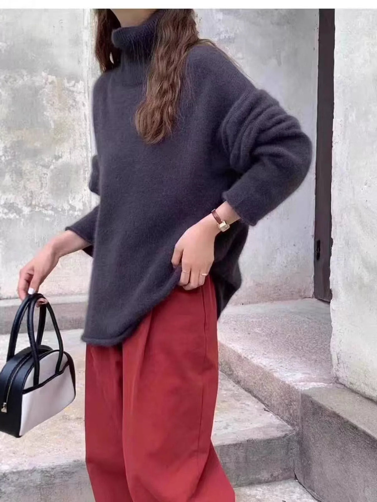 Women's Turtleneck Drop Shoulder Sweater – view 13