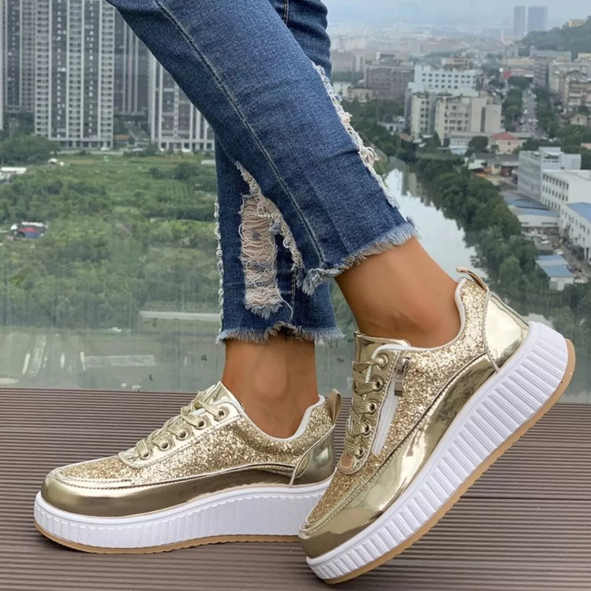Lace Up Platform Sneakers  Shop One Place