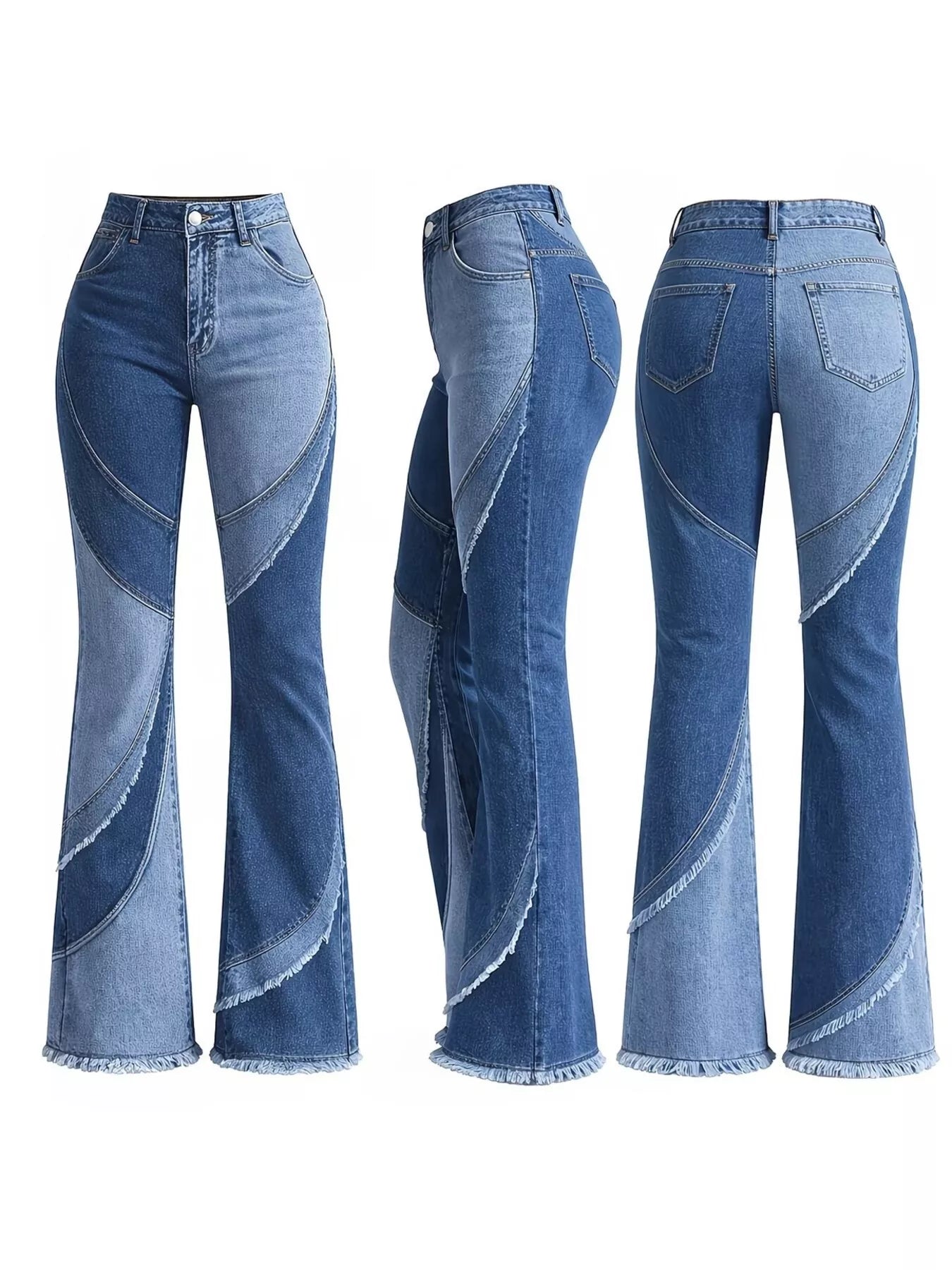 Frayed Hem Flare Jeans  Shop One Place