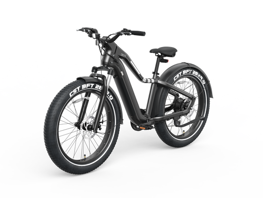 26' Step Over Electric Mountain Bike - Black  Shop One Place