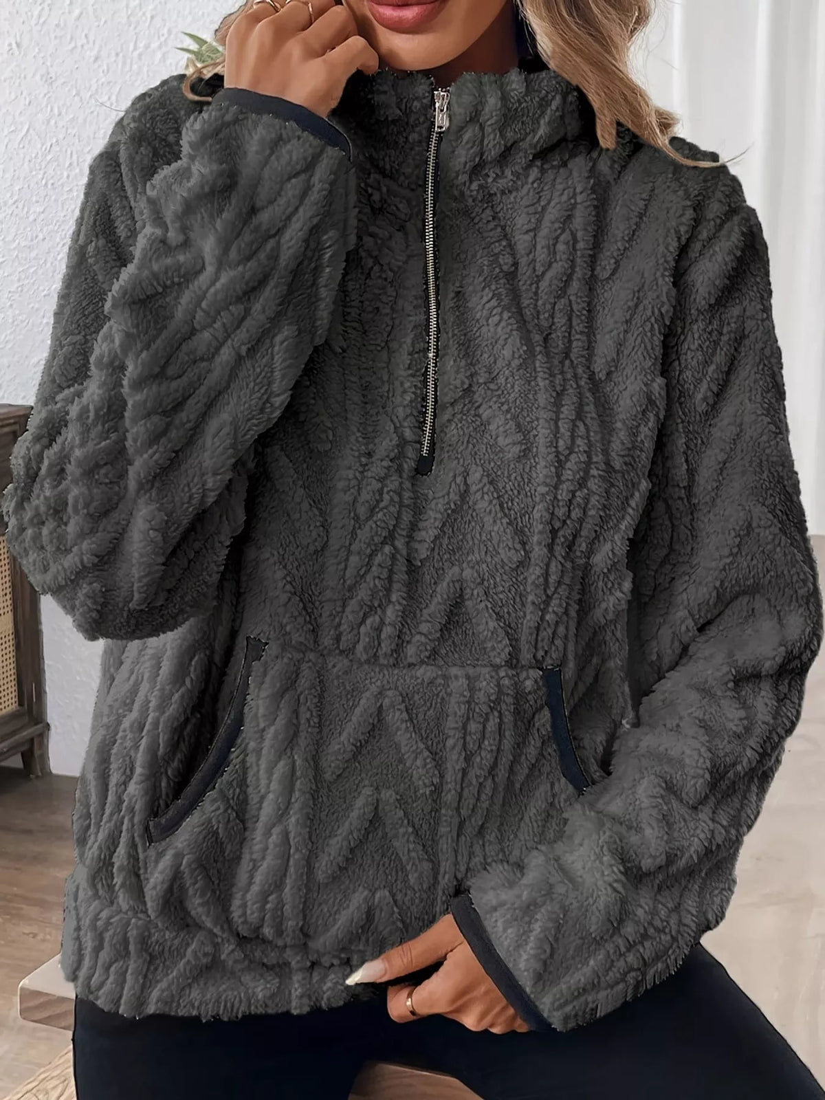 Women's Quarter-Zip Sherpa Sweatshirt – view 23