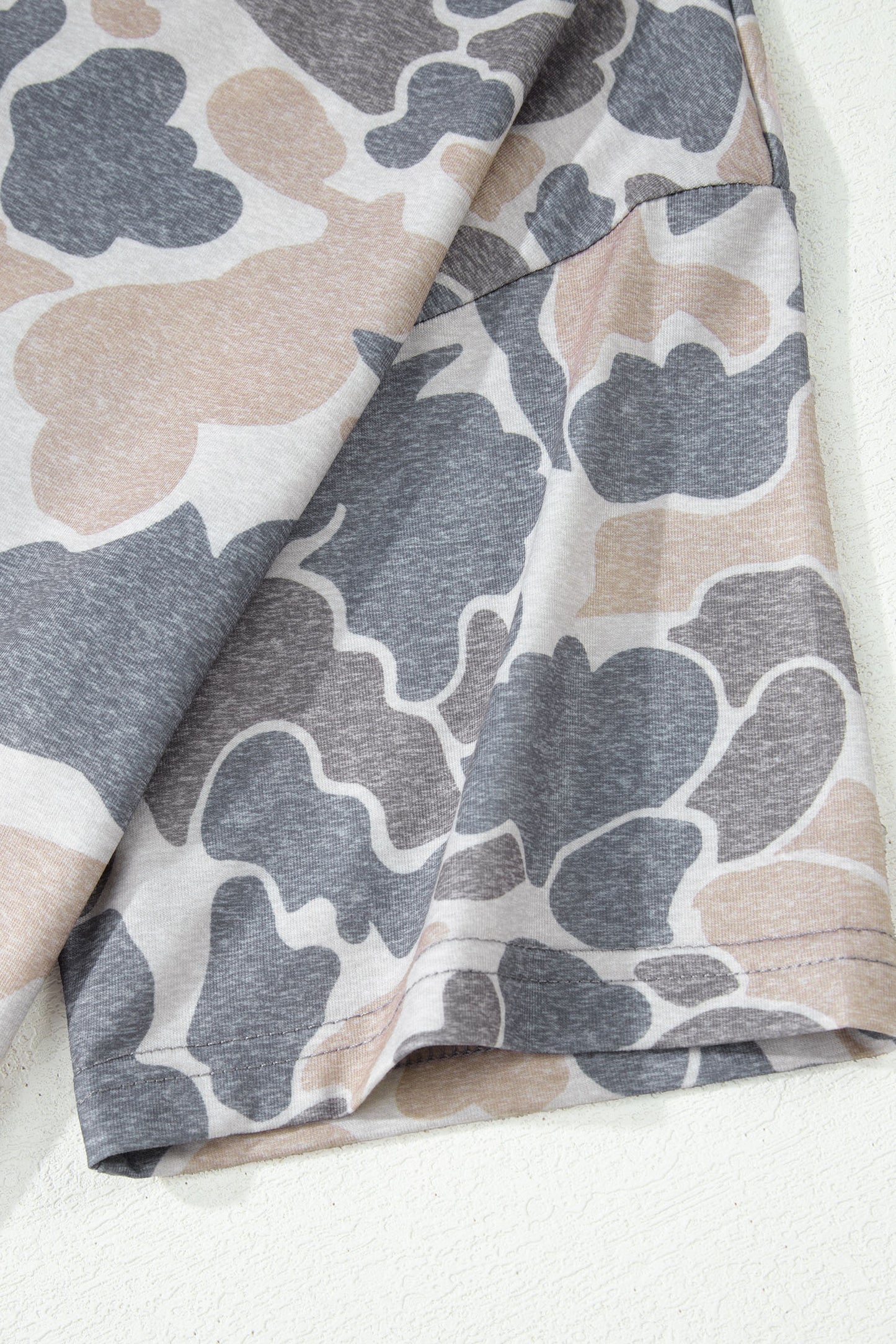 Multicolour Retro Camouflage Print Womens Casual T Shirt  Shop One Place