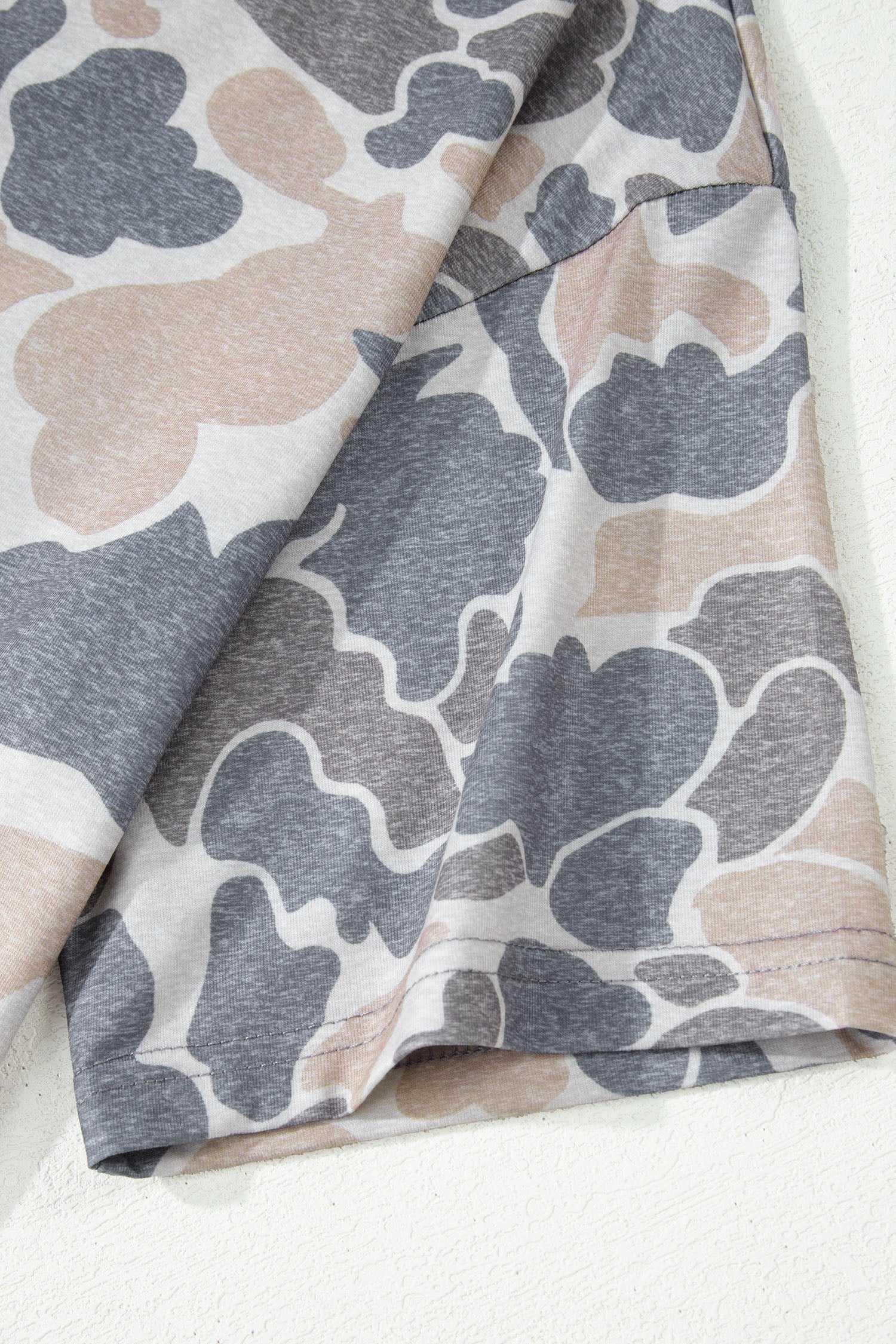 Multicolour Retro Camouflage Print Womens Casual T Shirt  Shop One Place