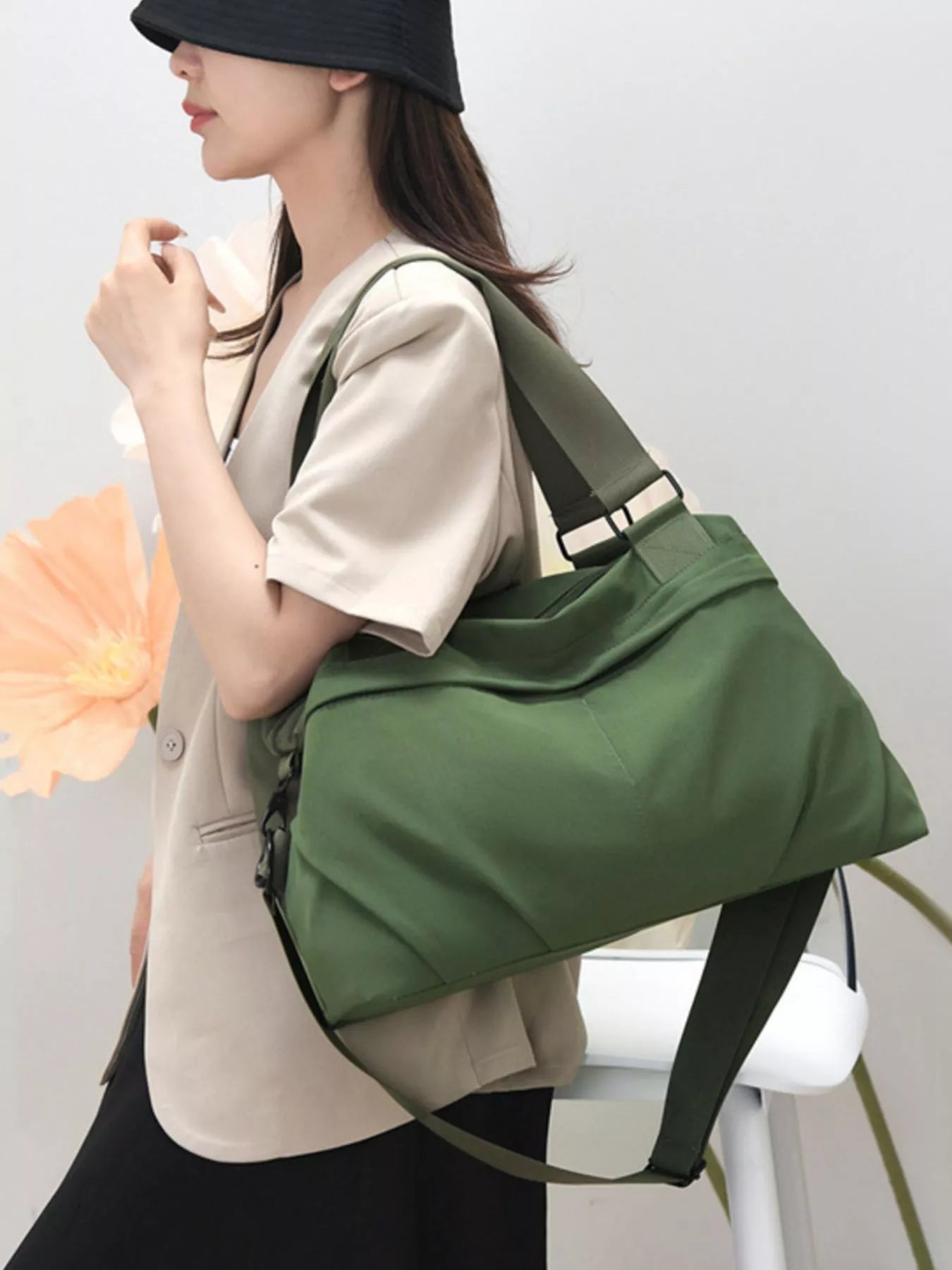 Solid Color Nylon Crossbody Bag  Shop One Place