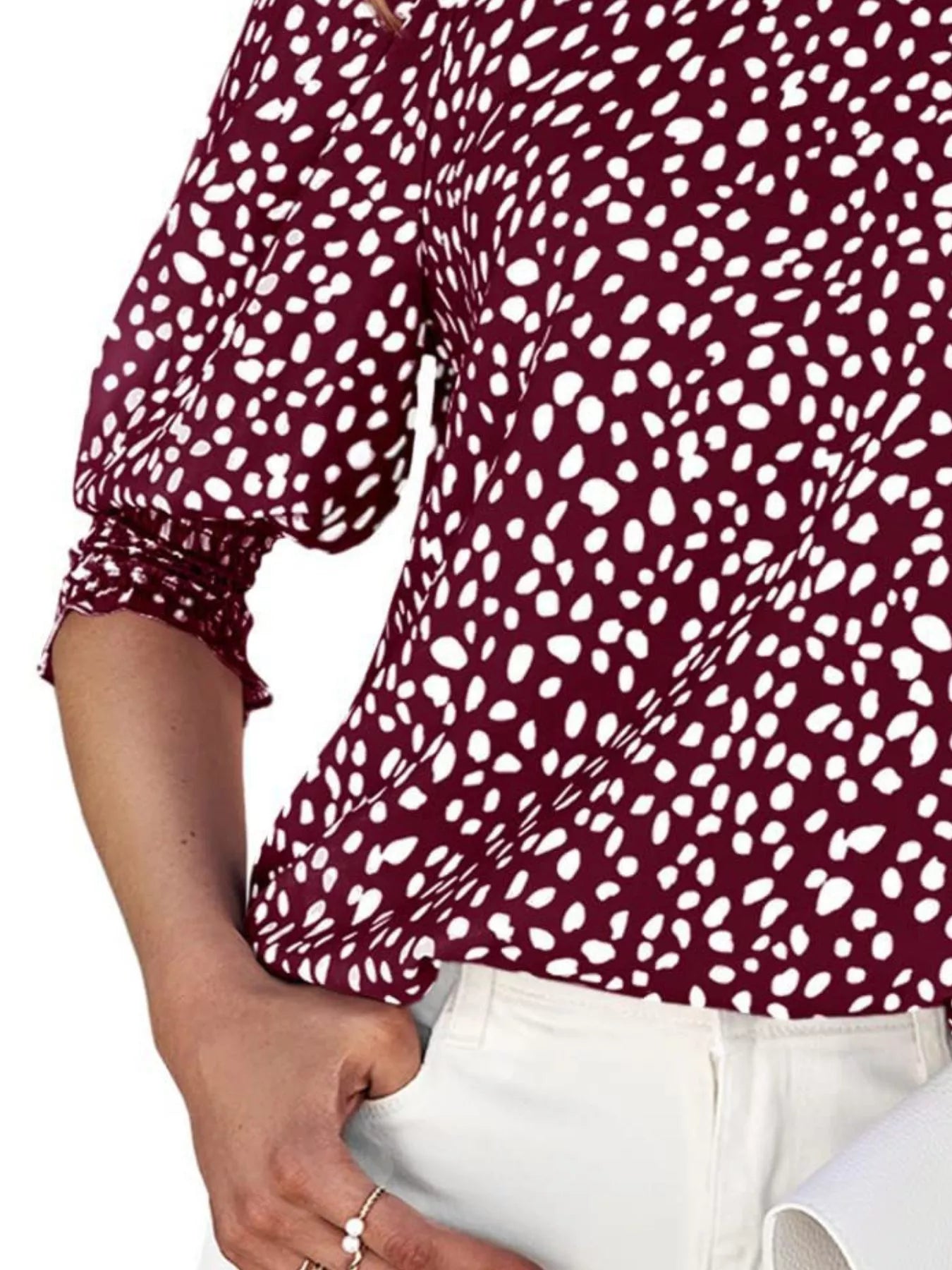 Animal Print Half Sleeve Blouse  Shop One Place