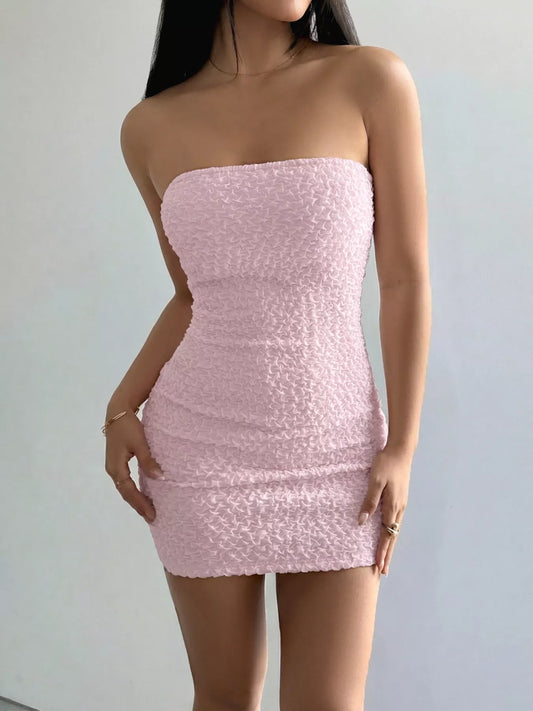 Textured Tube Bodycon Mini Dress  Shop One Place