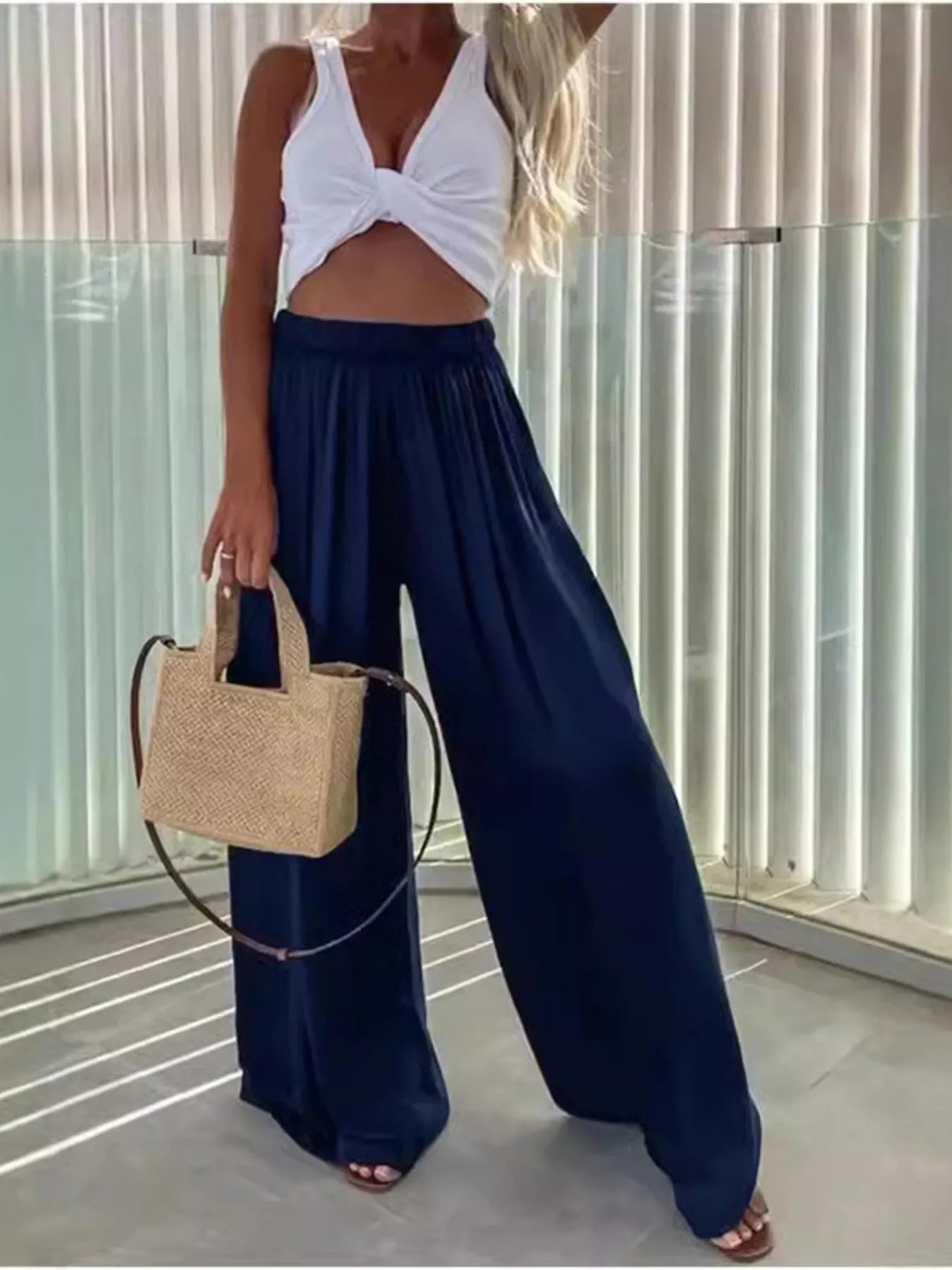 Wide-Leg Flowy Pants  Shop One Place