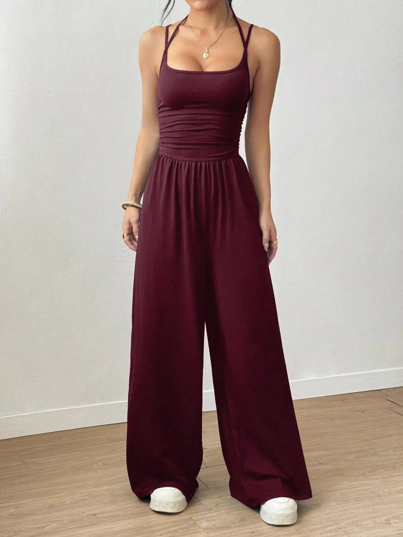 Spaghetti Strap Wide Leg Jumpsuit  Shop One Place