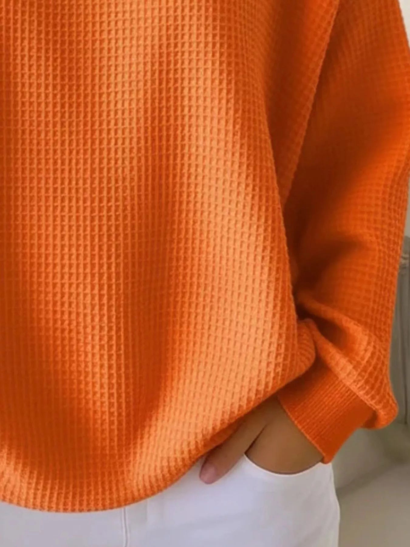 Full Size Waffle Knit Button Detail Top Plus Size  Shop One Place