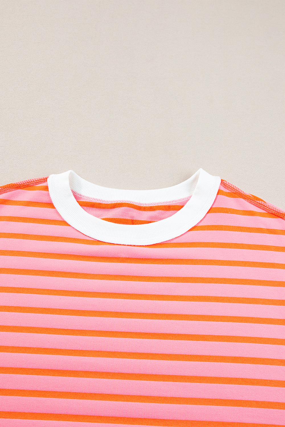 Stripe Colorblock Drop Sleeve Oversized T Shirt