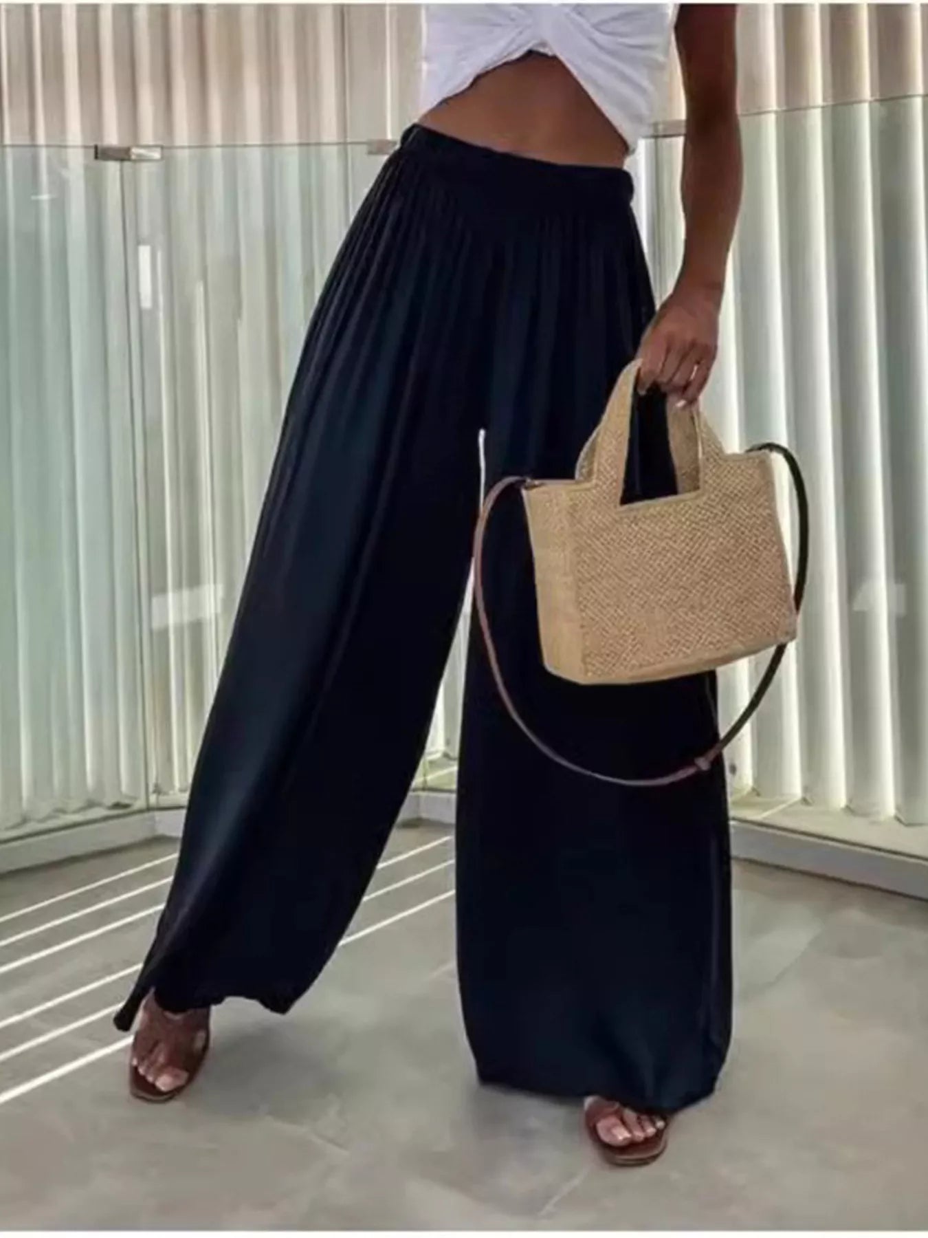 Wide-Leg Flowy Pants  Shop One Place