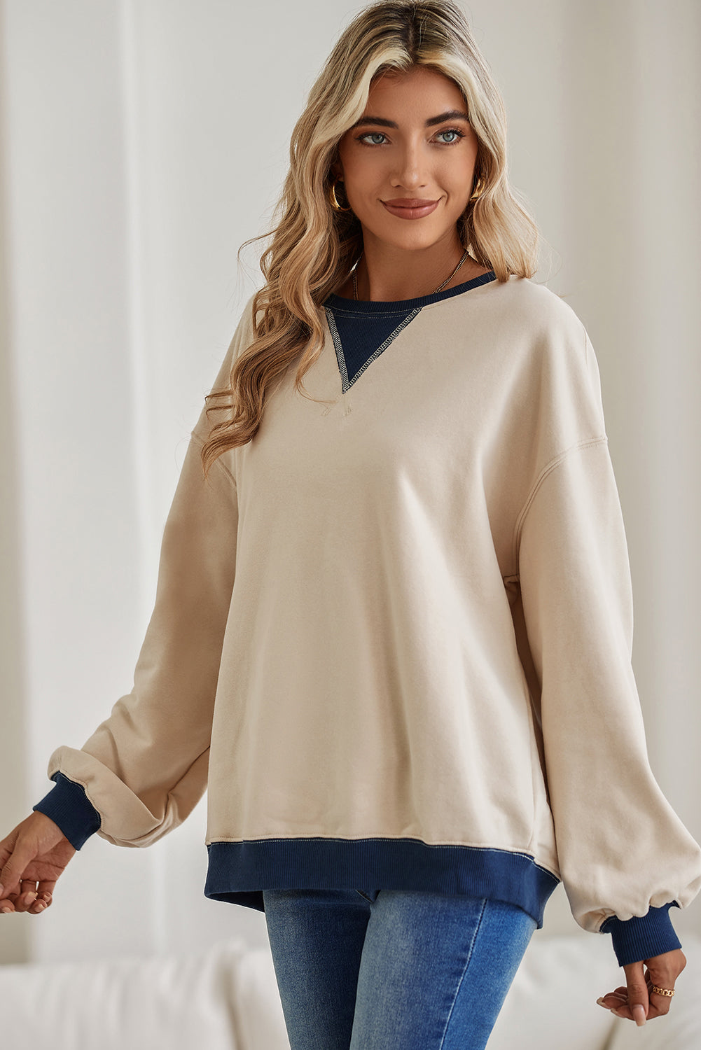 Drop Shoulder Crewneck Oversized Sweatshirt