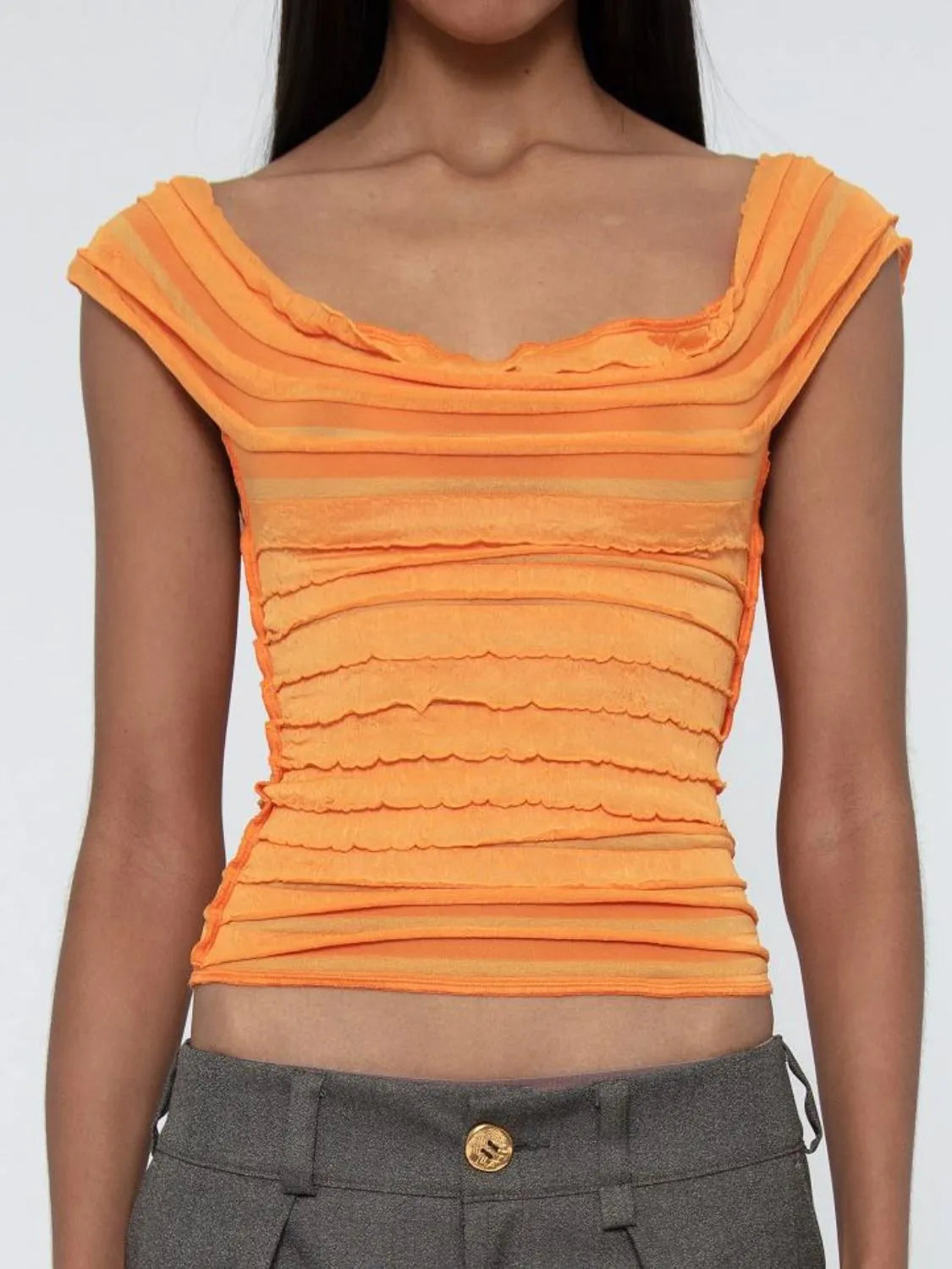 Ruched Solid Tank  Shop One Place