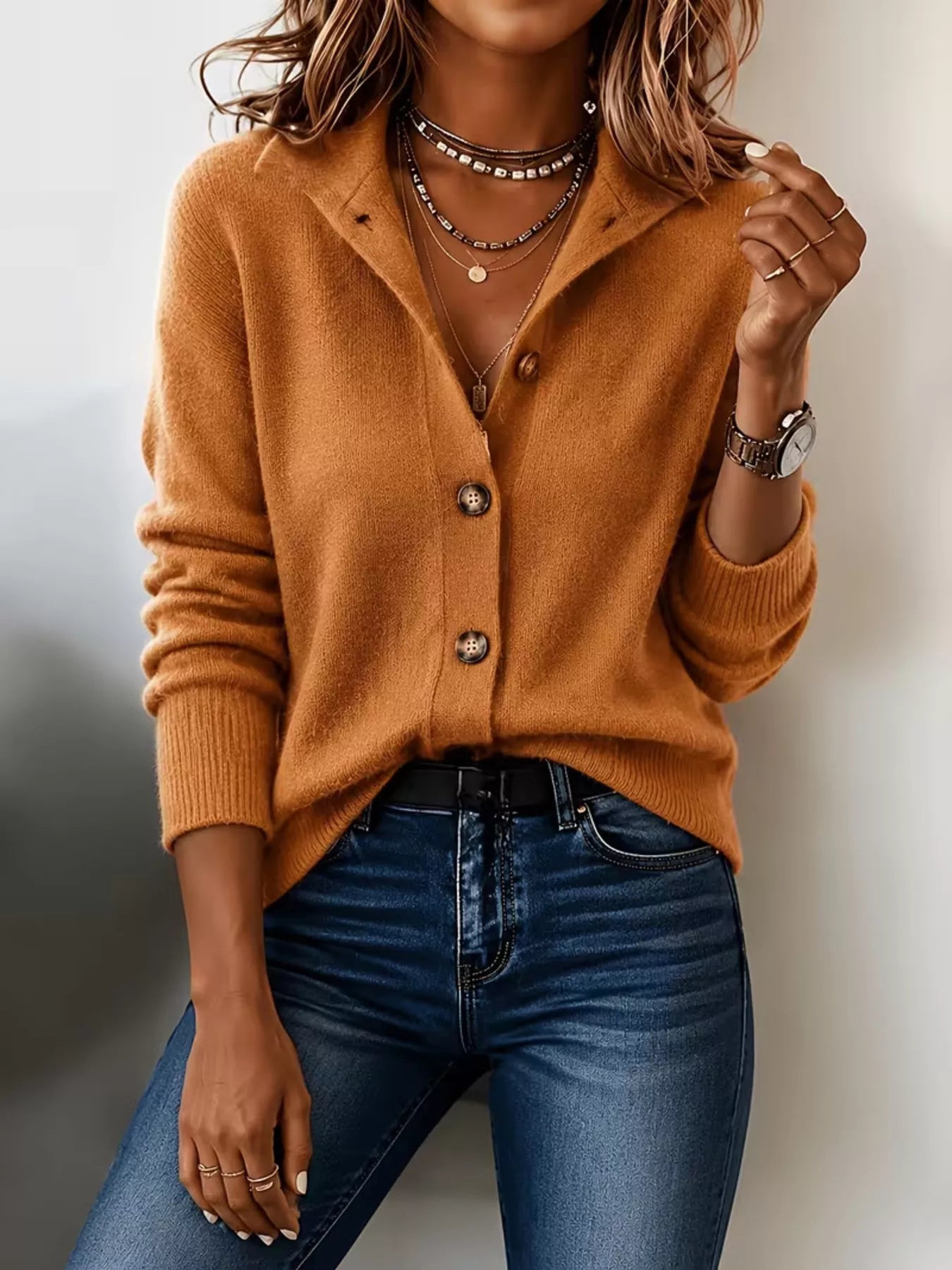 Button-Down Knit Cardigan  Shop One Place
