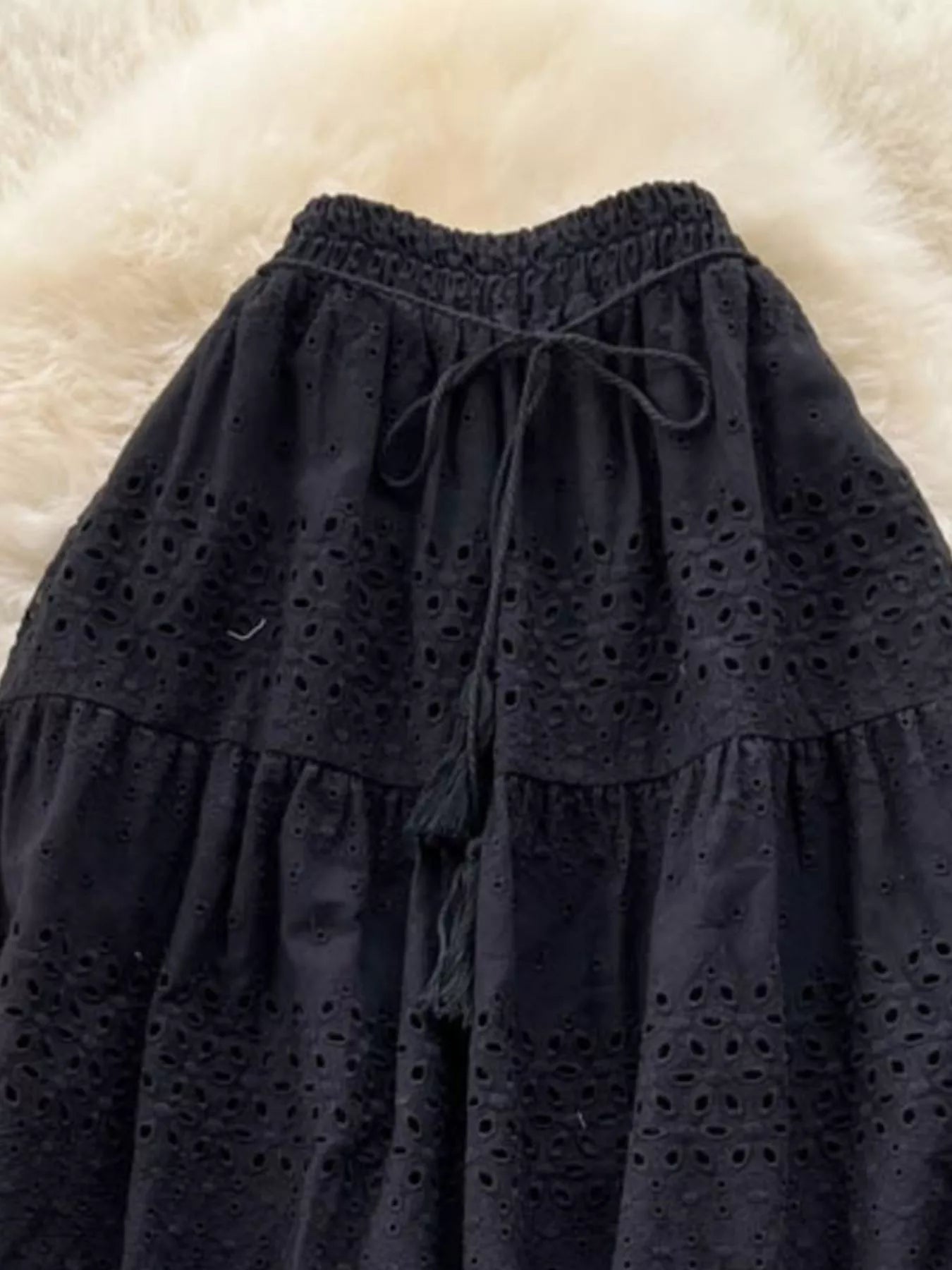 Eyelet Tiered Maxi Skirt  Shop One Place