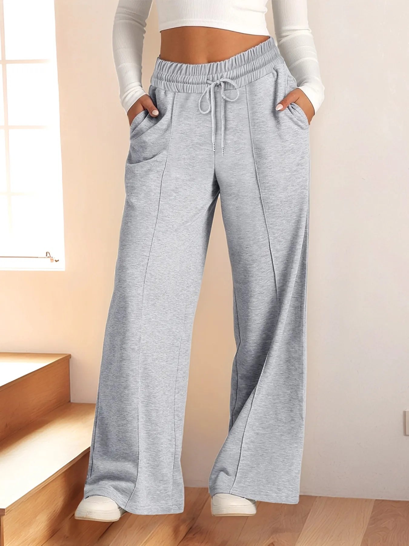 Full Size Drawstring Relaxed Fit Wide Leg Pants Plus Size  Shop One Place