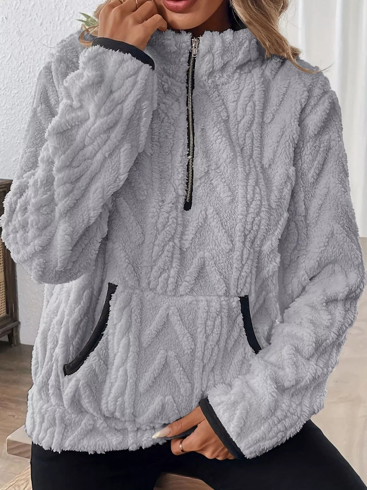 Women's Quarter-Zip Sherpa Sweatshirt – view 8