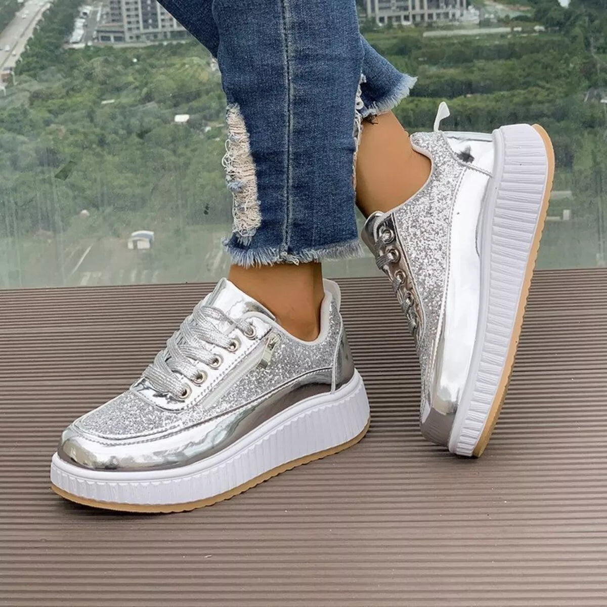 Lace Up Platform Sneakers  Shop One Place