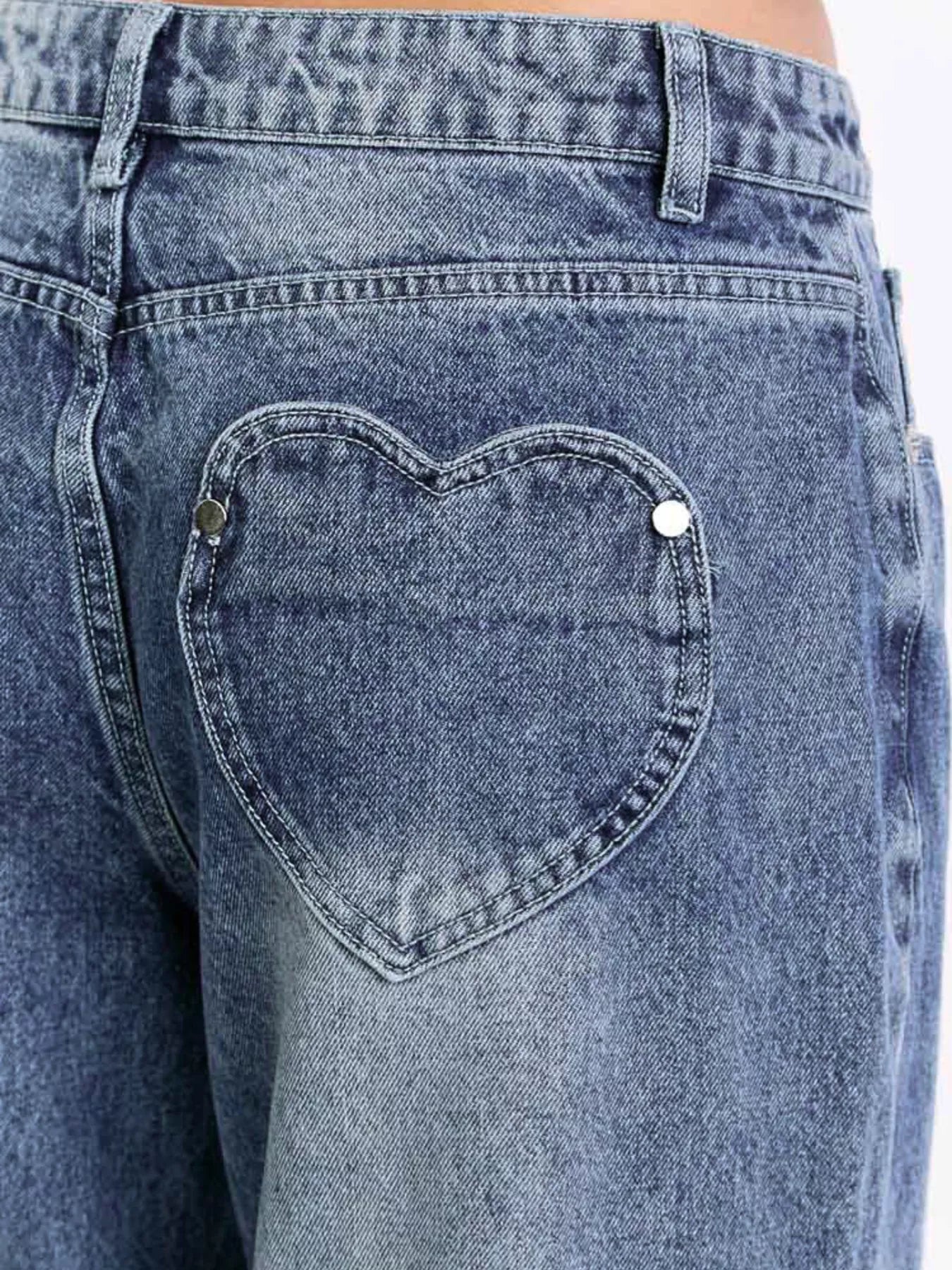 Pocketed Wide leg Jeans  Shop One Place