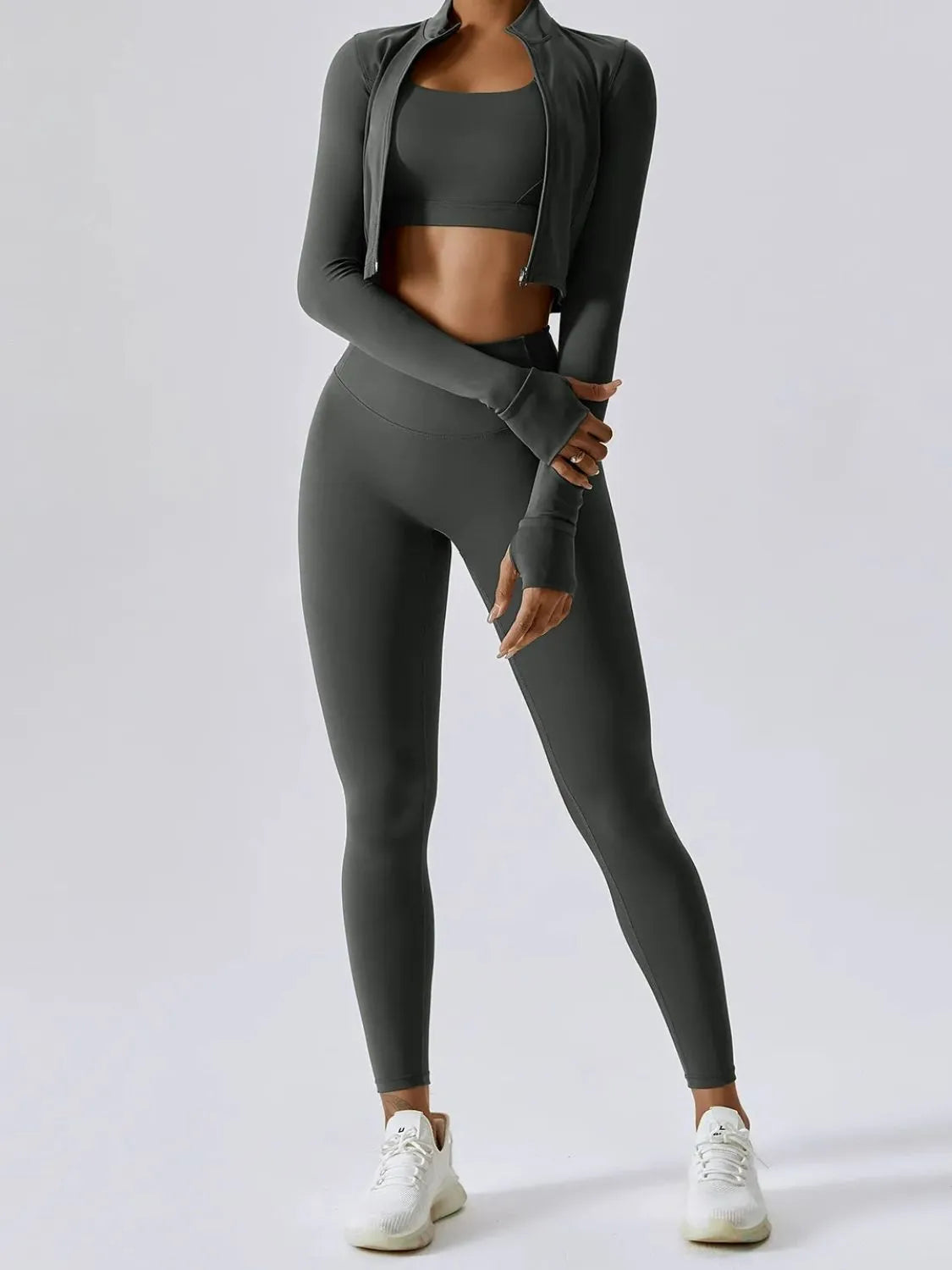 Bra Outerwear and Leggings 3-Piece Active Set  Shop One Place