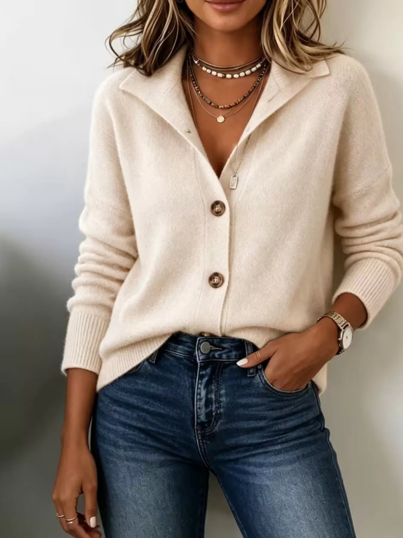 Button-Down Knit Cardigan  Shop One Place