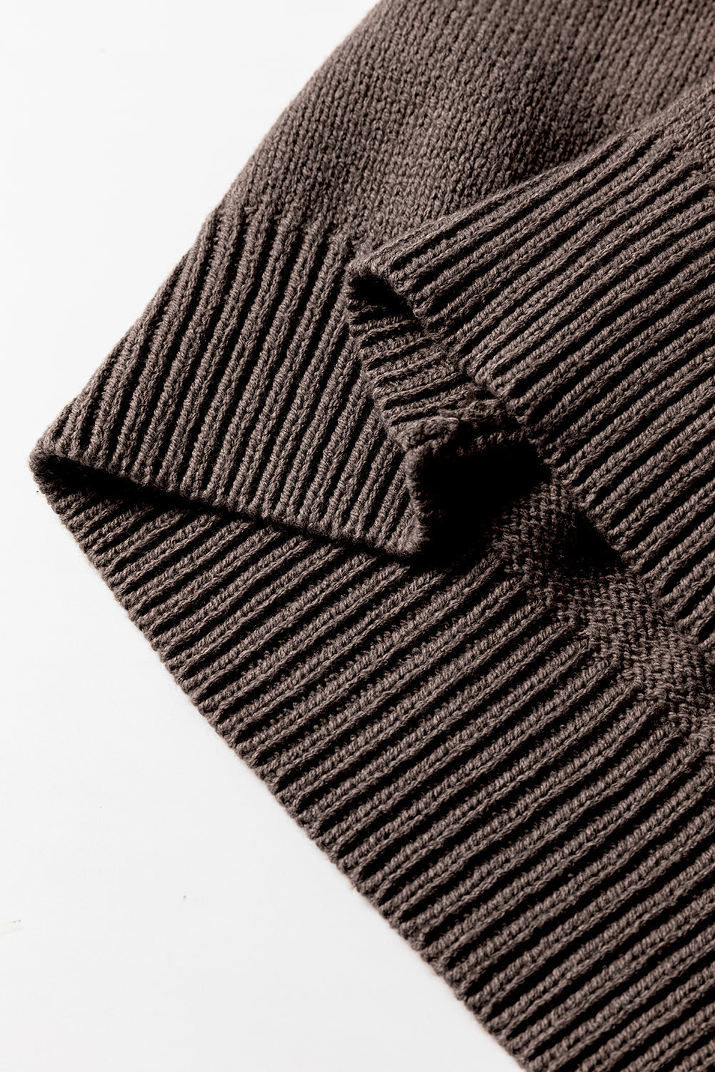 Dark Khaki Hollow Knit Drop Shoulder Cardigan  Shop One Place